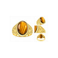 Anillo de Hombre Oro 14k Ojo de Tigre Celta