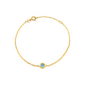 5mm Brazalete de Dama Oro 14k Redondos con Topacio Azul