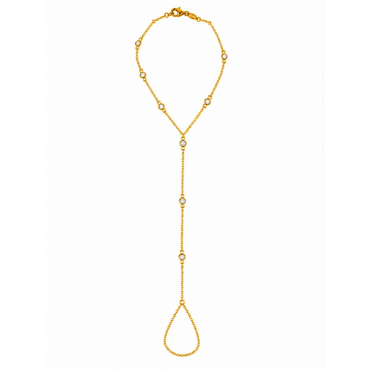 Clon de Mano Oro 14k con Circonios