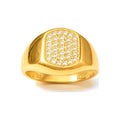 Anillo de Dama Oro 14k Sello Pave Rectangular