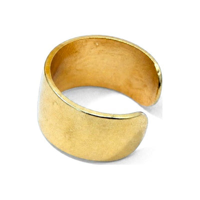 Arete Ear Cuff de Cartílago Oro 14k Banda Ancha Lisa