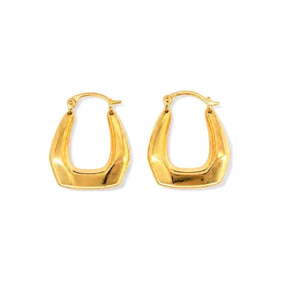 Aretes de Dama Oro 10k Argolla Trapezoidal