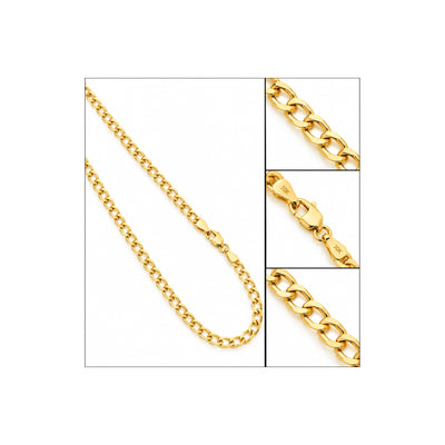 2.2mm Cadena Cubana Oro 10k 22 Pulgadas