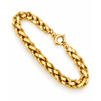 Brazalete de Dama Oro 10k Eslabones Trenzados