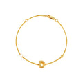 7mm Brazalete de Dama Oro 14k Inicial Pavé con Diamantes Naturales