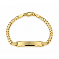 3.5mm Brazalete Infantil Oro 10k Cubano con Placa 6 Pulgadas