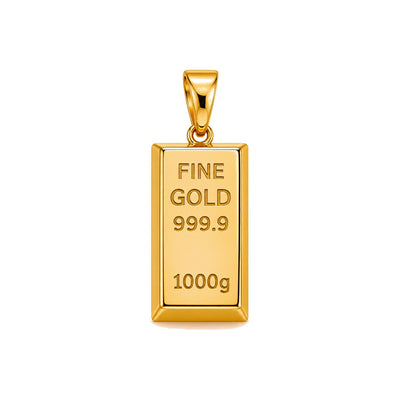 Dije Lingote Oro 10k Liso con Grabado Fine Gold
