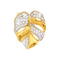 Dije Oro 14k Hoja Bicolor con Diamantes Naturales