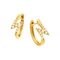 Aretes de Dama Oro 14k Pavé con Diamantes Naturales