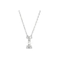 7mm Collar Oro Blanco 14k Inicial Pavé con Diamantes Naturales