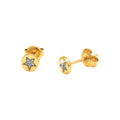 5mm Aretes de Dama Oro 14k Topos Estrella con Diamantes Naturales