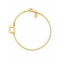 Brazalete de Dama Oro 10k con Dije de Trébol Calado