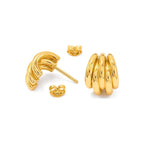 Aretes de Dama Oro 10k Argolla Acanalada