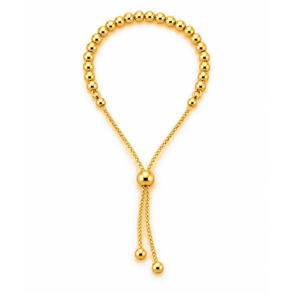 Brazalete Oro 14k Bolitas Ajustable