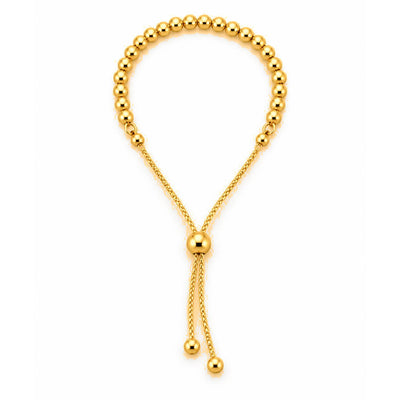 Brazalete Oro 14k Bolitas Ajustable