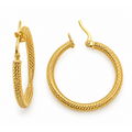 Aretes de Dama Oro 10k Aro Tubular Diamantado