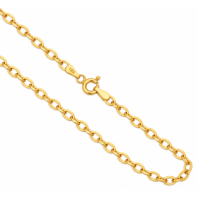 Cadena Oro 18k Cubana Oval 3mm