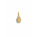 8x16mm Dije Gota Lisa Oro 14k con Halo de Diamantes Naturales