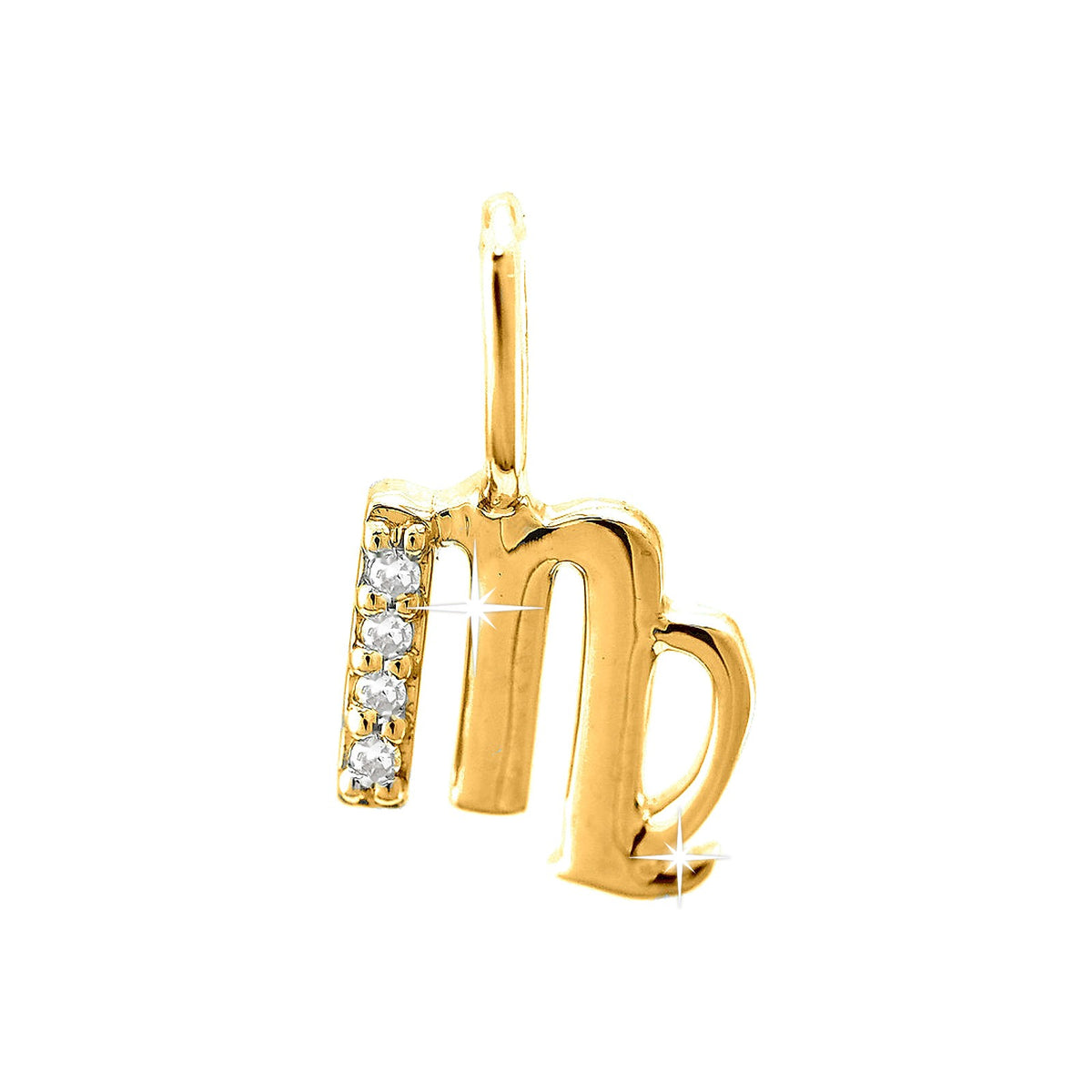 7x11mm Dije Oro 14k Pavé con Diamantes Naturales