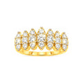 Anillo de Matrimonio para Dama Oro 14k Dos Tonos Hilera de Diamantes Naturales