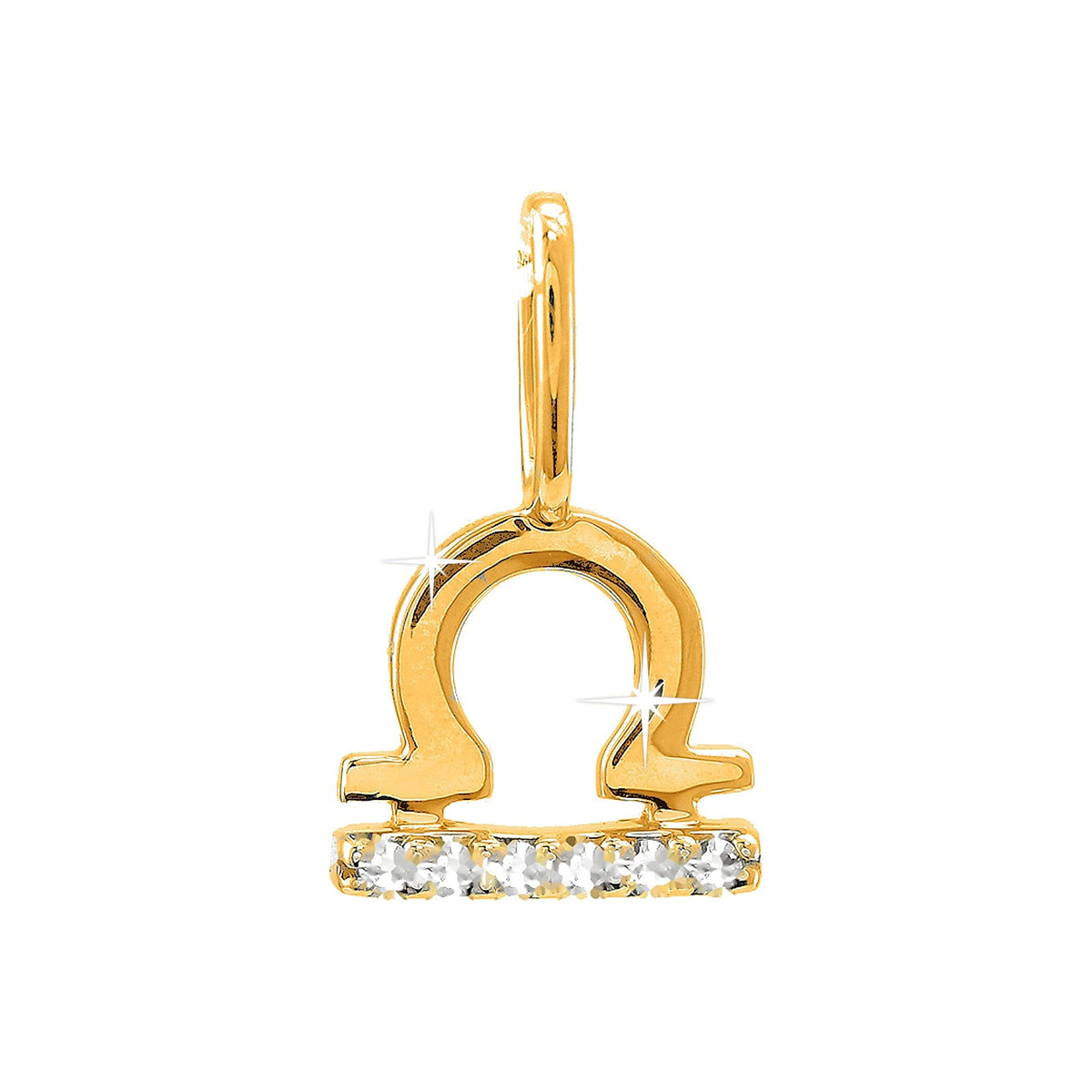 7x11mm Dije Oro 14k Pavé con Diamantes Naturales