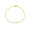 18.31mm Brazalete de Dama Oro 14k Cruz Pavé con Diamantes Naturales