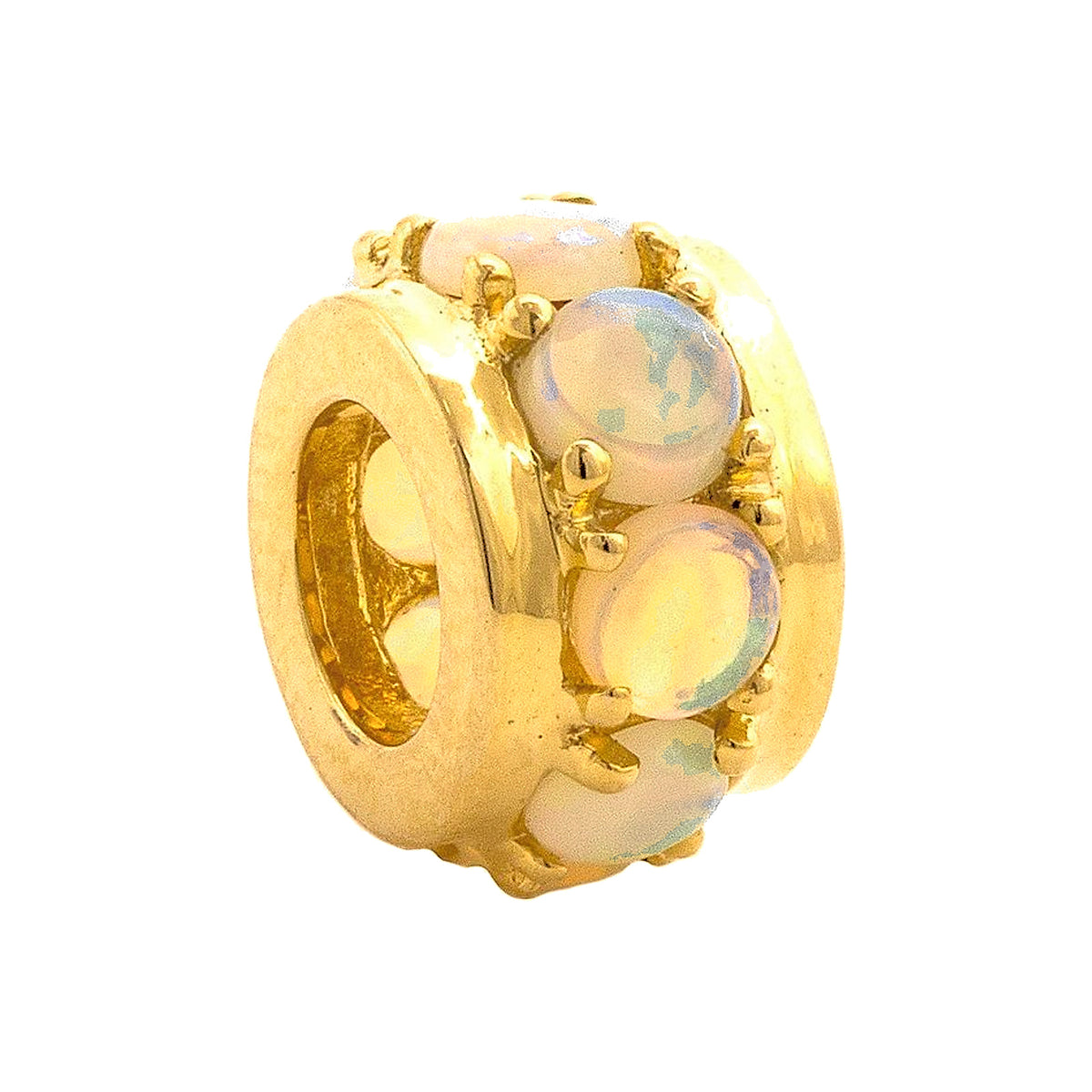 5.4x9.2mm Dije Oro 14k Redondos con Ópalo