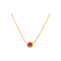 5mm Collar Oro 14k Redondos con Rubí