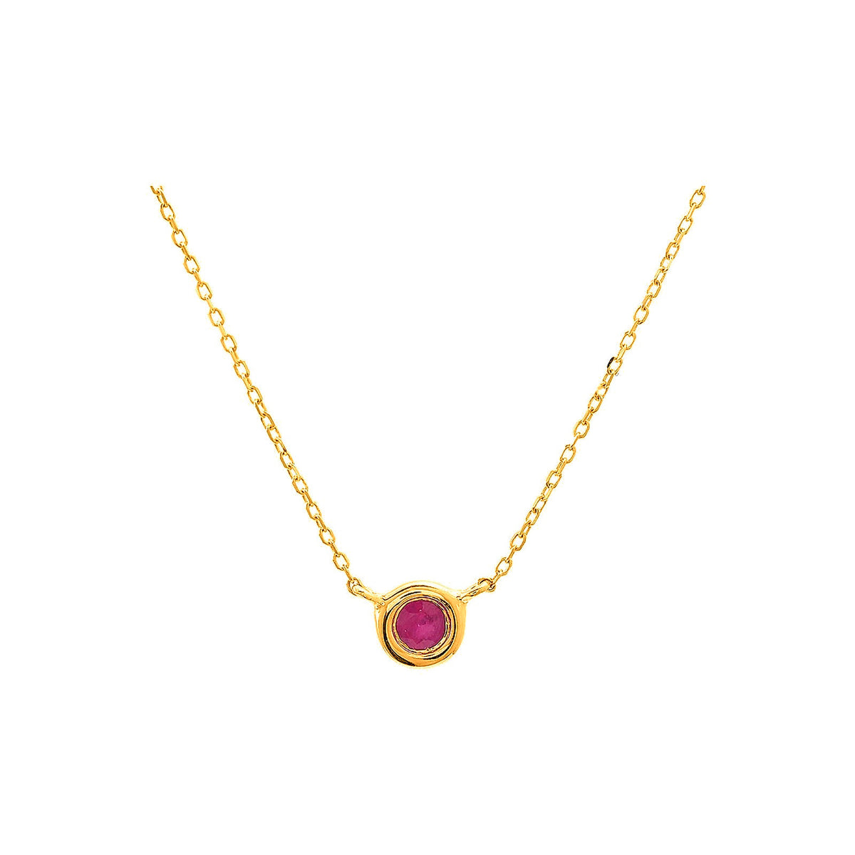 5mm Collar Oro 14k Redondos con Rubí