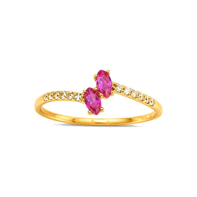 Anillo de Dama Oro 14k Marquise Rosa