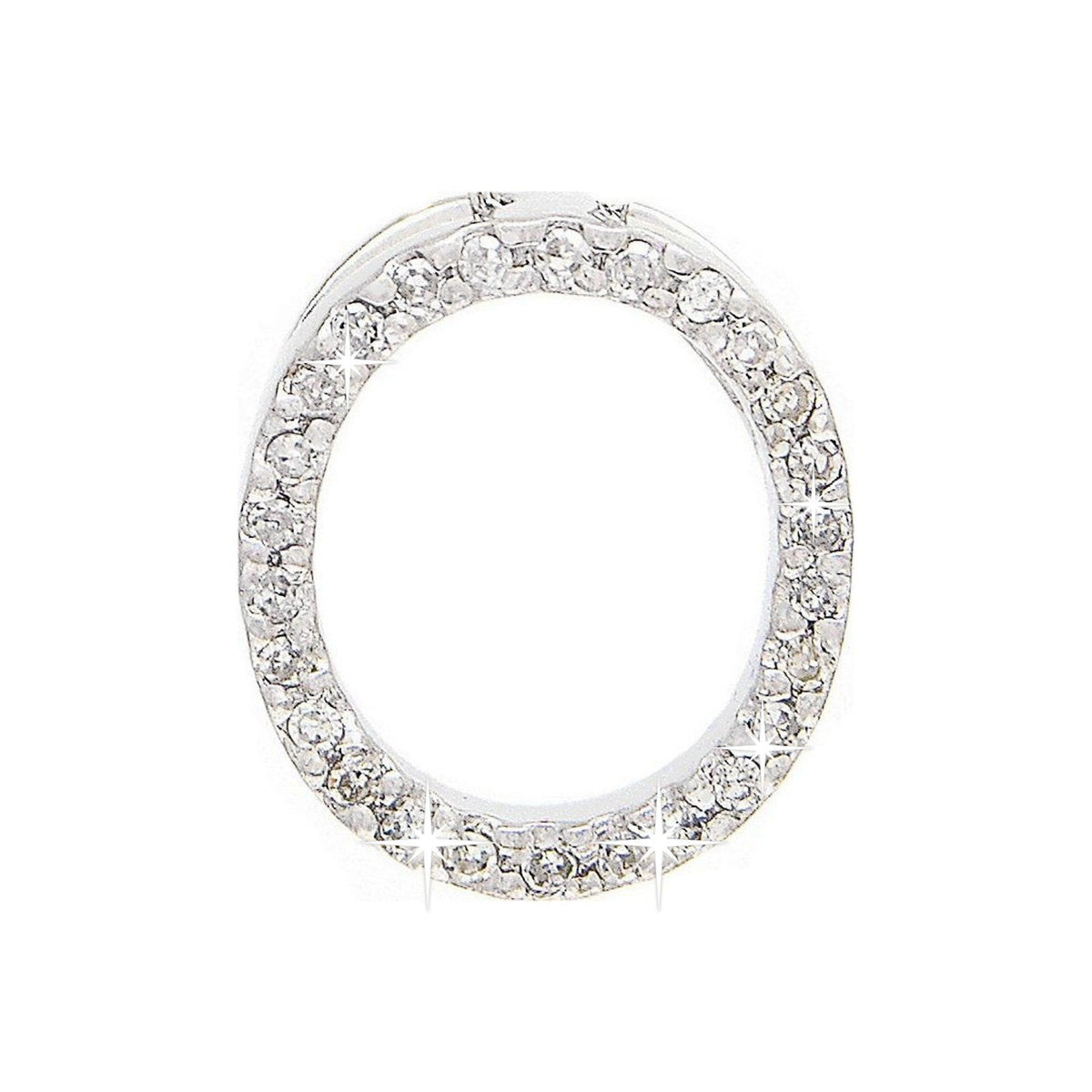 Dije Oro Blanco 14k Inicial Pavé con Diamantes Naturales