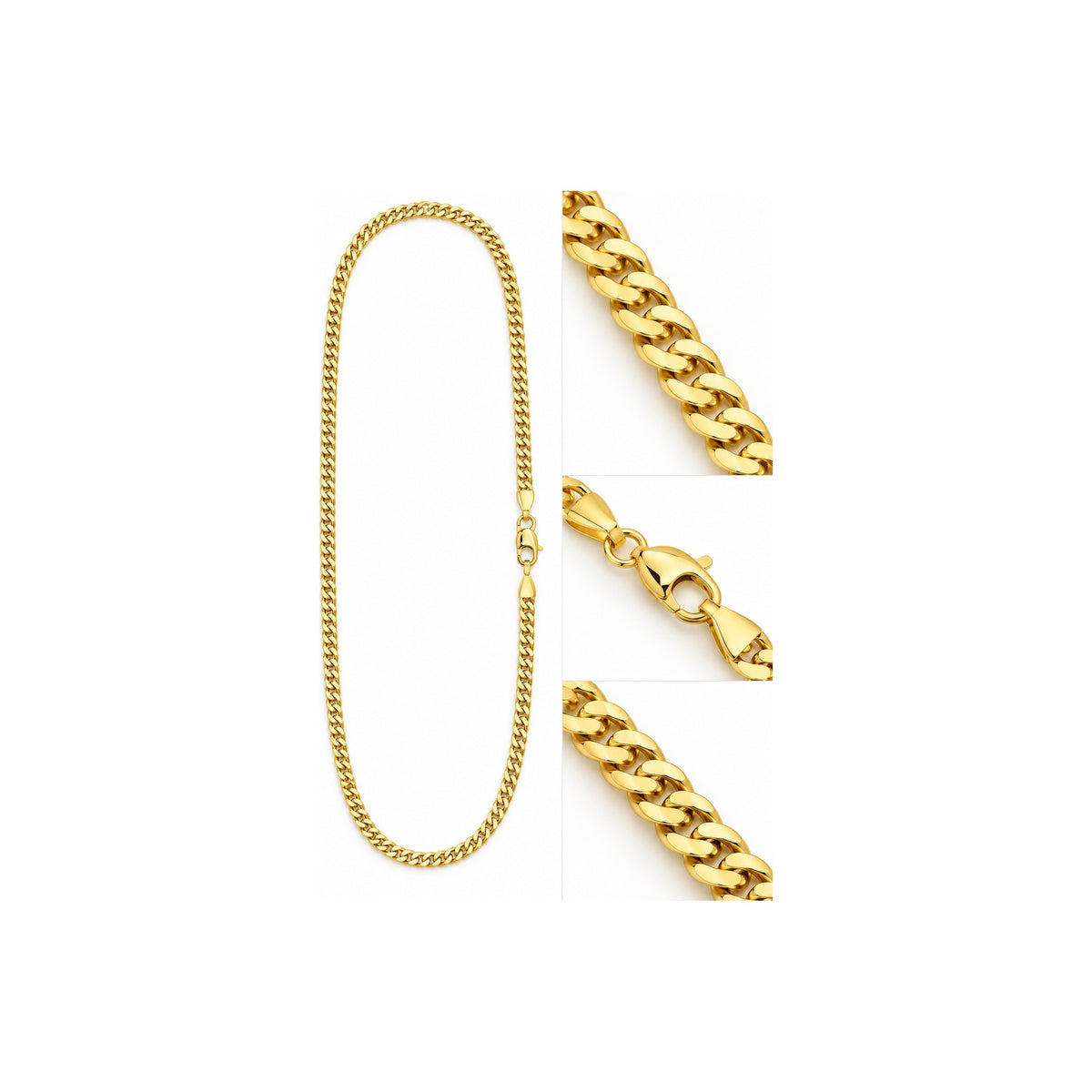 2mm Tobillera Oro 14k Cubana Sólida