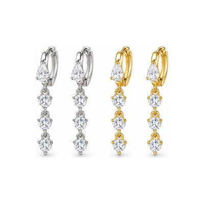 Aretes Colgantes Pavé Moissanite S925