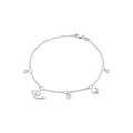 Brazalete de Dama Oro Blanco 14k Redondos con Diamantes Naturales