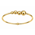 Brazalete de Dama Oro 14k Rígido con Bolitas Graduadas