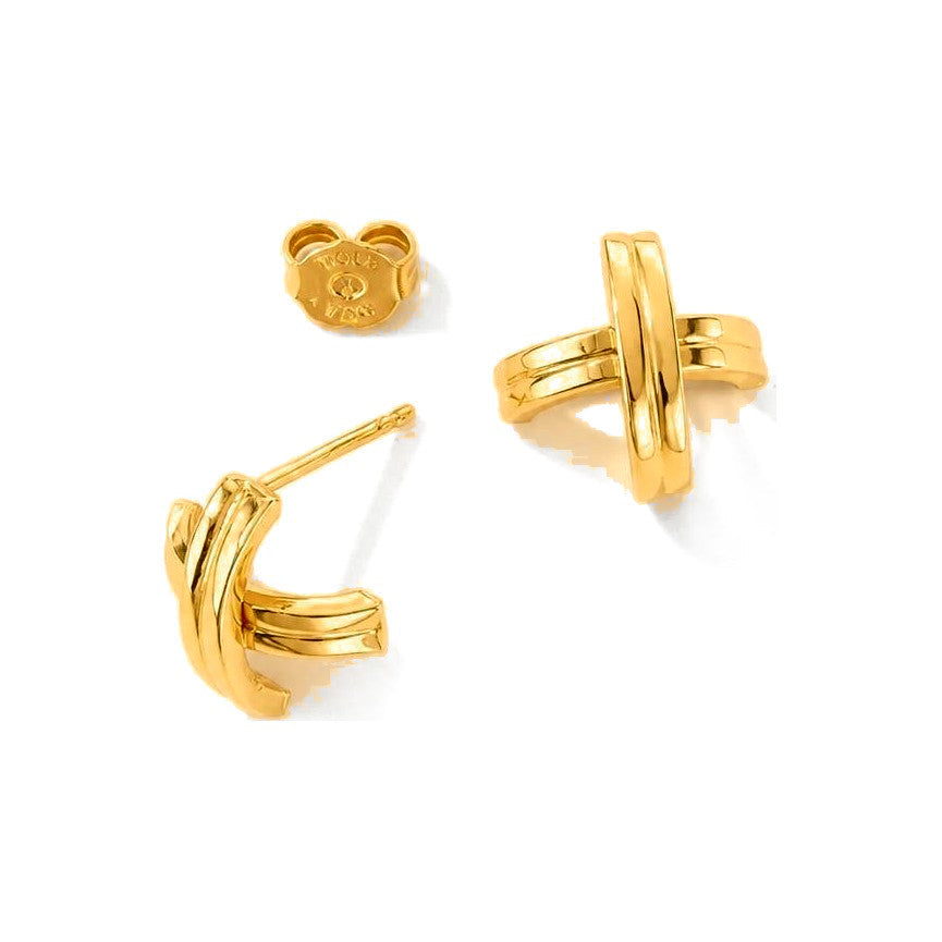Aretes de Dama Oro 14k Cruzados