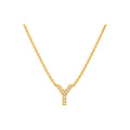 Dije Letra Y Oro 14k con Diamantes Naturales