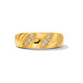 Anillo de Matrimonio de Hombre Oro 14k Diagonal con Circonios