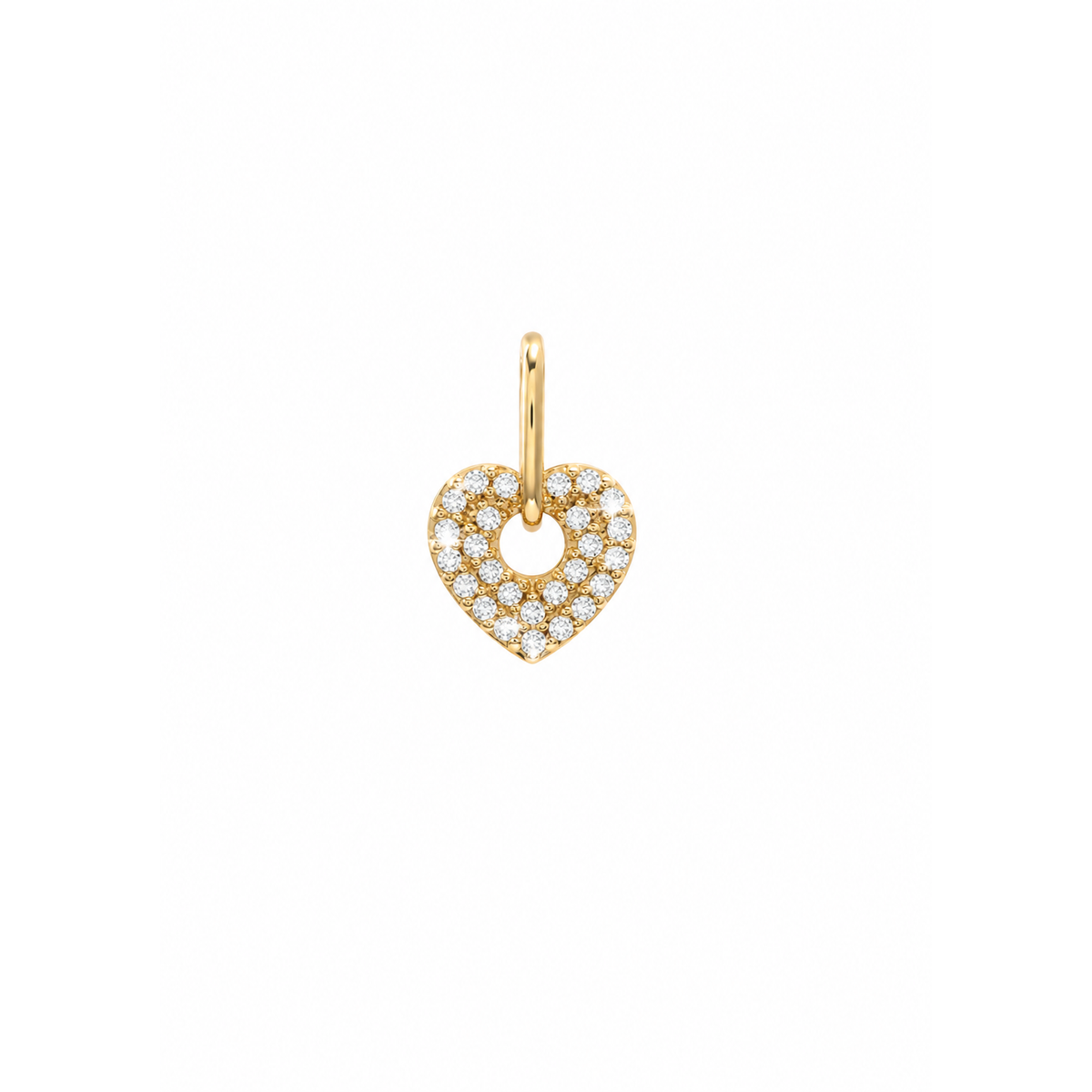Dije Corazón Oro 14k Pavé con Circonios