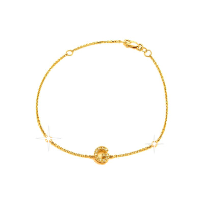 7mm Brazalete de Dama Oro 14k Inicial Pavé con Diamantes Naturales