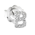 Arete de Dama Plata 925 Inicial B con Circonios