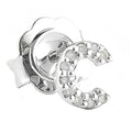 Arete de Dama Plata 925 Inicial C con Circonios