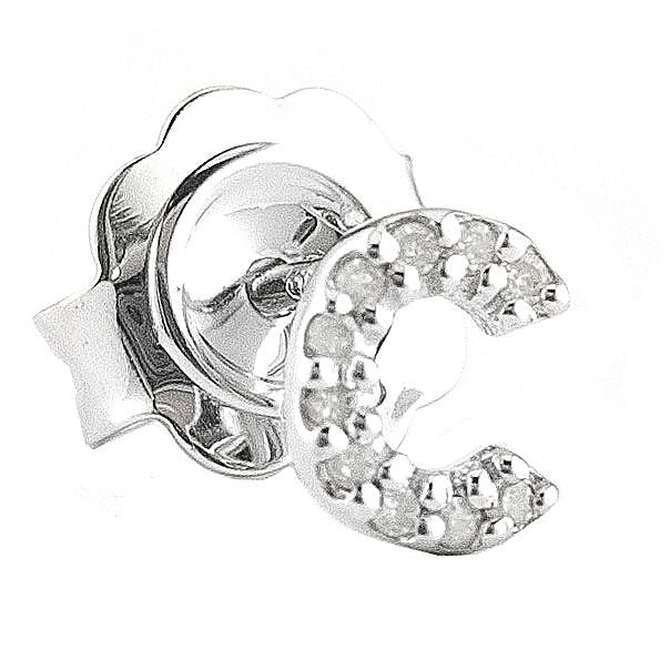 Arete de Dama Plata 925 Inicial C con Circonios