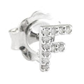 Arete de Dama Plata 925 Inicial F con Circonios