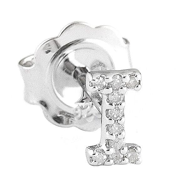 Arete de Dama Plata 925 Inicial I con Circonios
