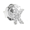 Arete de Dama Plata 925 Inicial K con Circonios