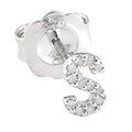 Arete de Dama Plata 925 Inicial S con Circonios