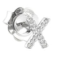 Arete de Dama Plata 925 Inicial X con Circonios