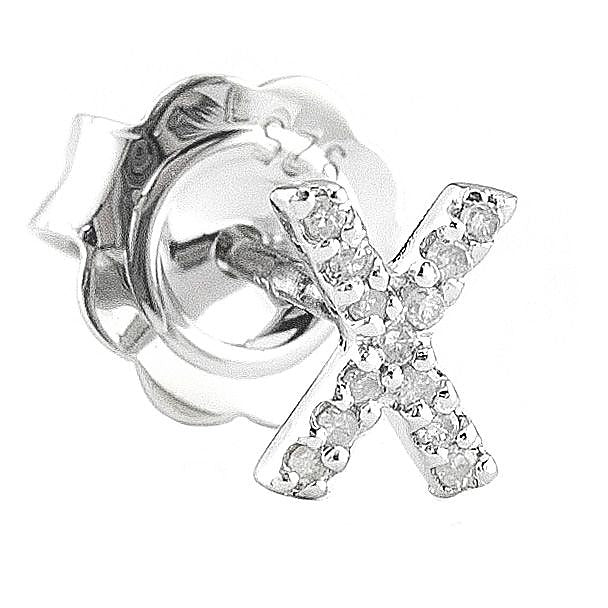 Arete de Dama Plata 925 Inicial X con Circonios