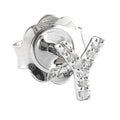 Arete de Dama Plata 925 Inicial Y con Circonios